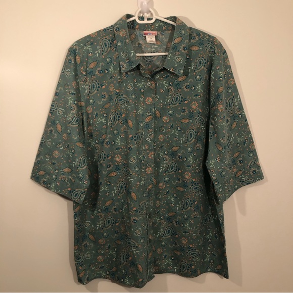 Coolhorse Long Sleeve Sage Green Pearl Snap Button Up Shirt main image 1